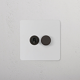 2G Mixed Switch 1T1D - Paintable Bronze
