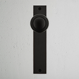 Poplar Long Plate Sprung Door Knob - Bronze  