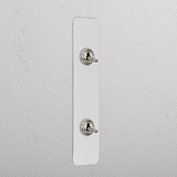 2G Architrave Two Way Toggle Switch - Paintable Polished Nickel 