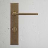Clayton Long Plate Sprung Door Handle & Thumbturn - Antique Brass