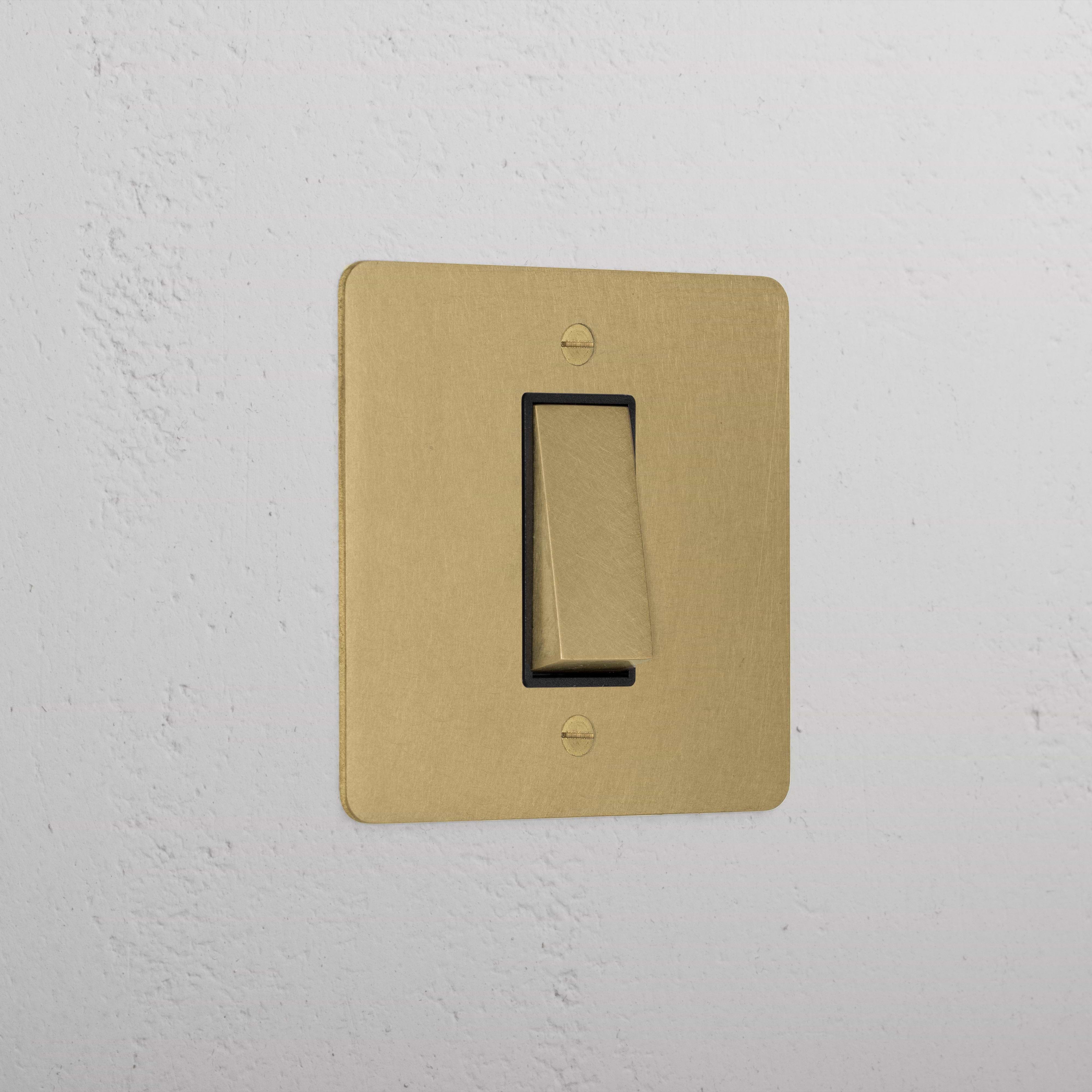 1G Two Way Rocker Switch - Antique Brass Black