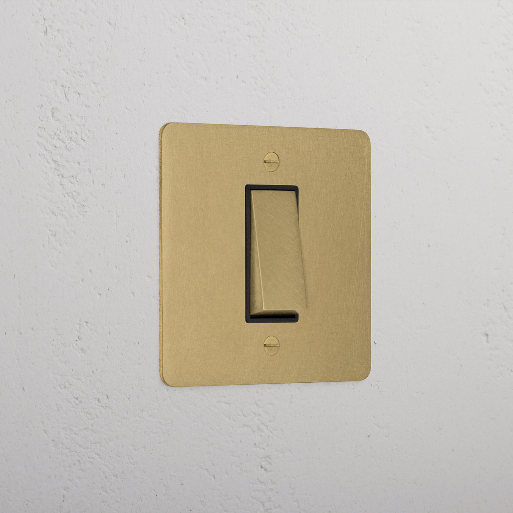 1G Two Way Rocker Switch - Antique Brass Black