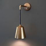 Antique Brass Hanging Wall Light With A Antique Solid Brass Shade