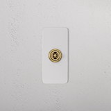 1G Architrave Centre Retractive Toggle Switch - Paintable Antique Brass