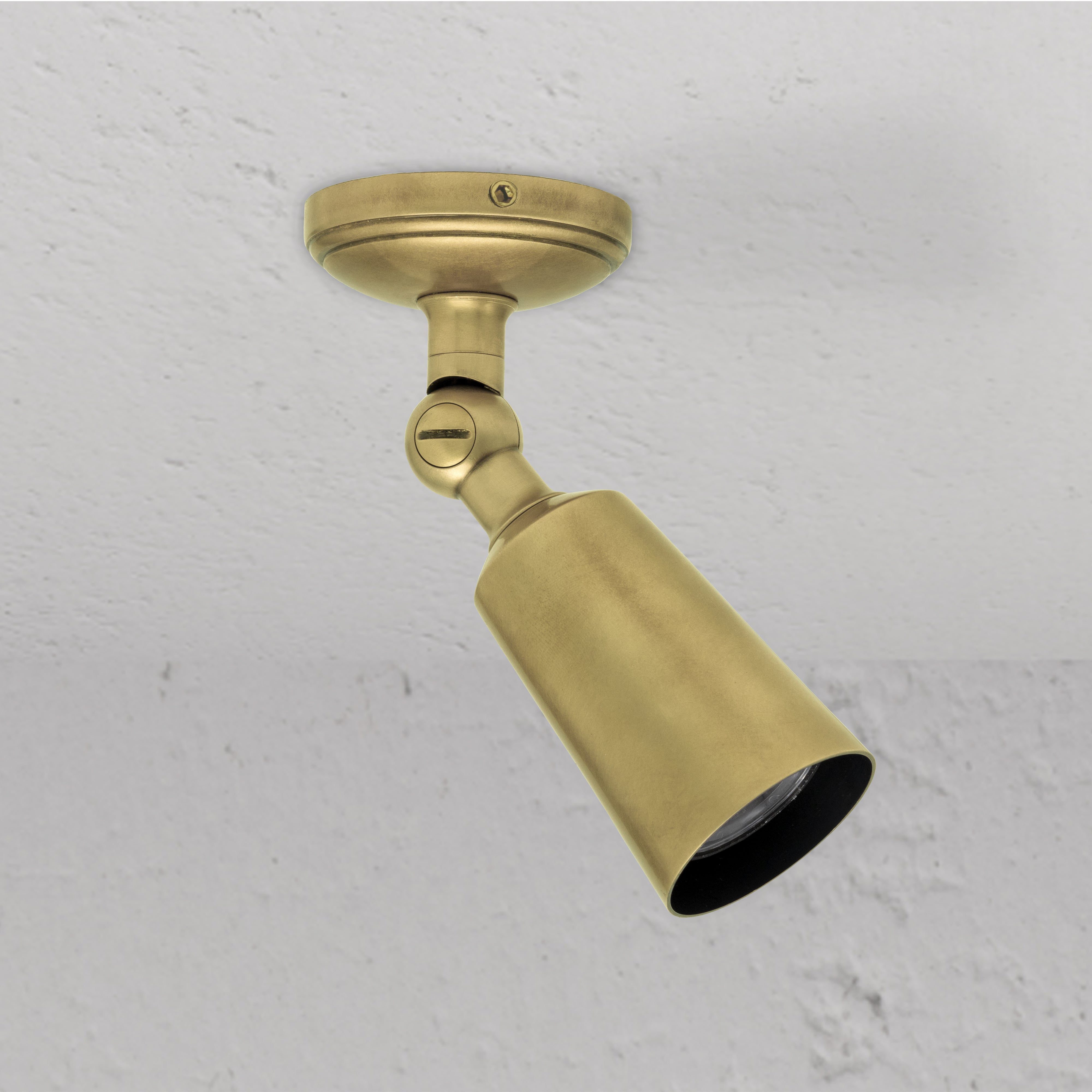 Antique Brass Luxury Baylis Single Spotlight On White Background