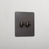 2G Retractive Toggle Switch - Bronze