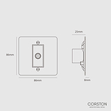 TV Outlet Socket - Polished Nickel Black