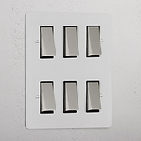 6G Two Way Rocker Switch _ Paintable Polished Nickel Black