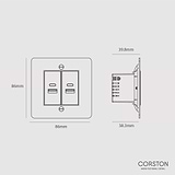 2x USB A+C Socket - Polished Nickel Black