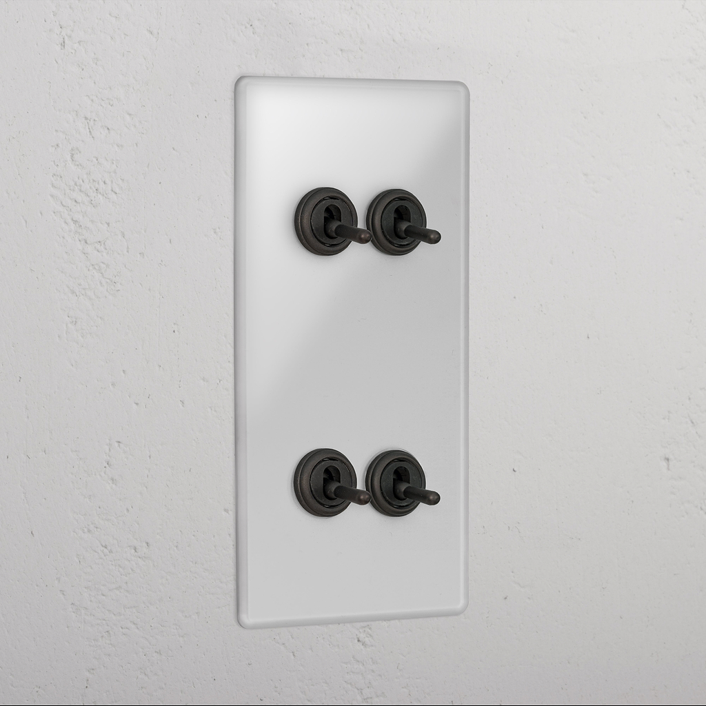 4G Vertical Two Way Toggle Switch - Clear Bronze  
