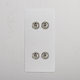4G Vertical Two Way Toggle Switch - Paintable Polished Nickel  