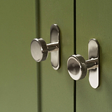 2x Polished Nickel Kilburn Furniture Knob On Green Cupboard Furniture