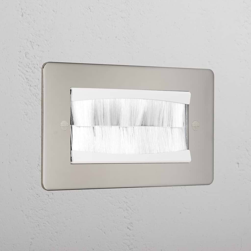 Designer Polished Nickel Double Module Brush Plate White