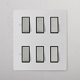 6G Two Way Rocker Switch - Paintable Polished Nickel Black