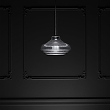 Brookfield Medium Pendant Light Fluted Glass - Polished Nickel