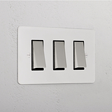 3G Two Way Rocker Switch _ Paintable Polished Nickel Black