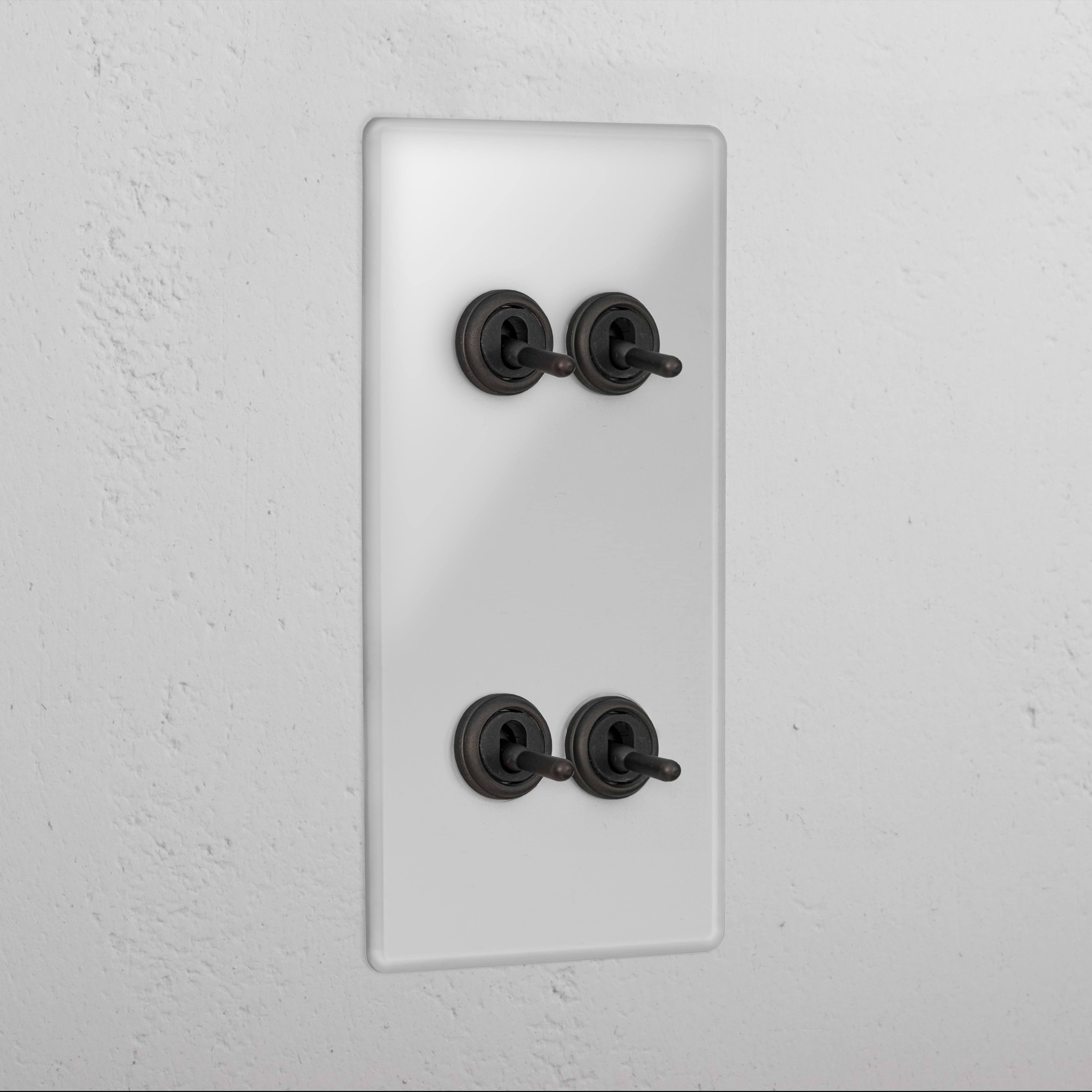 4G Vertical Two Way Toggle Switch - Clear Bronze  