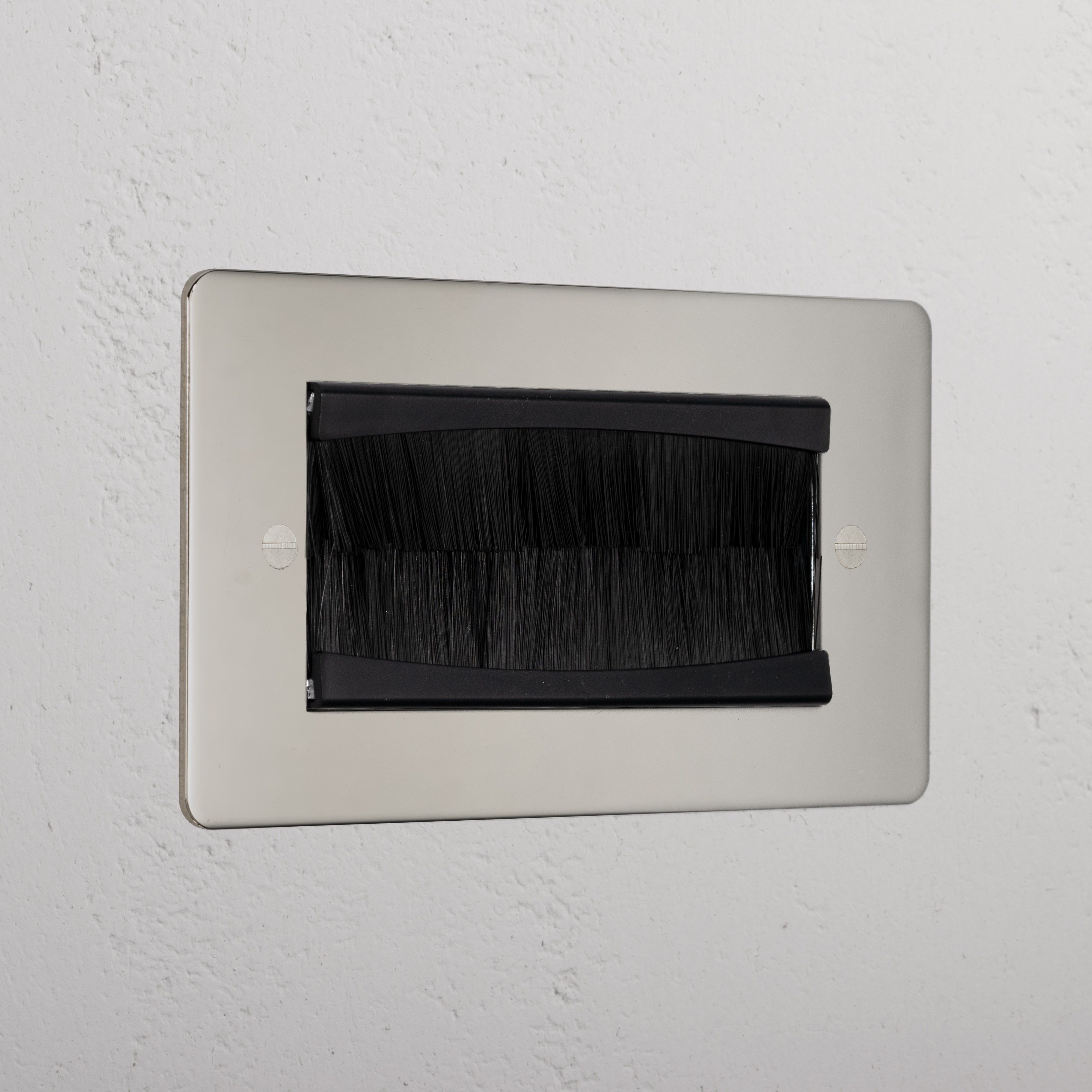 Double Module Brush Plate - Polished Nickel Black