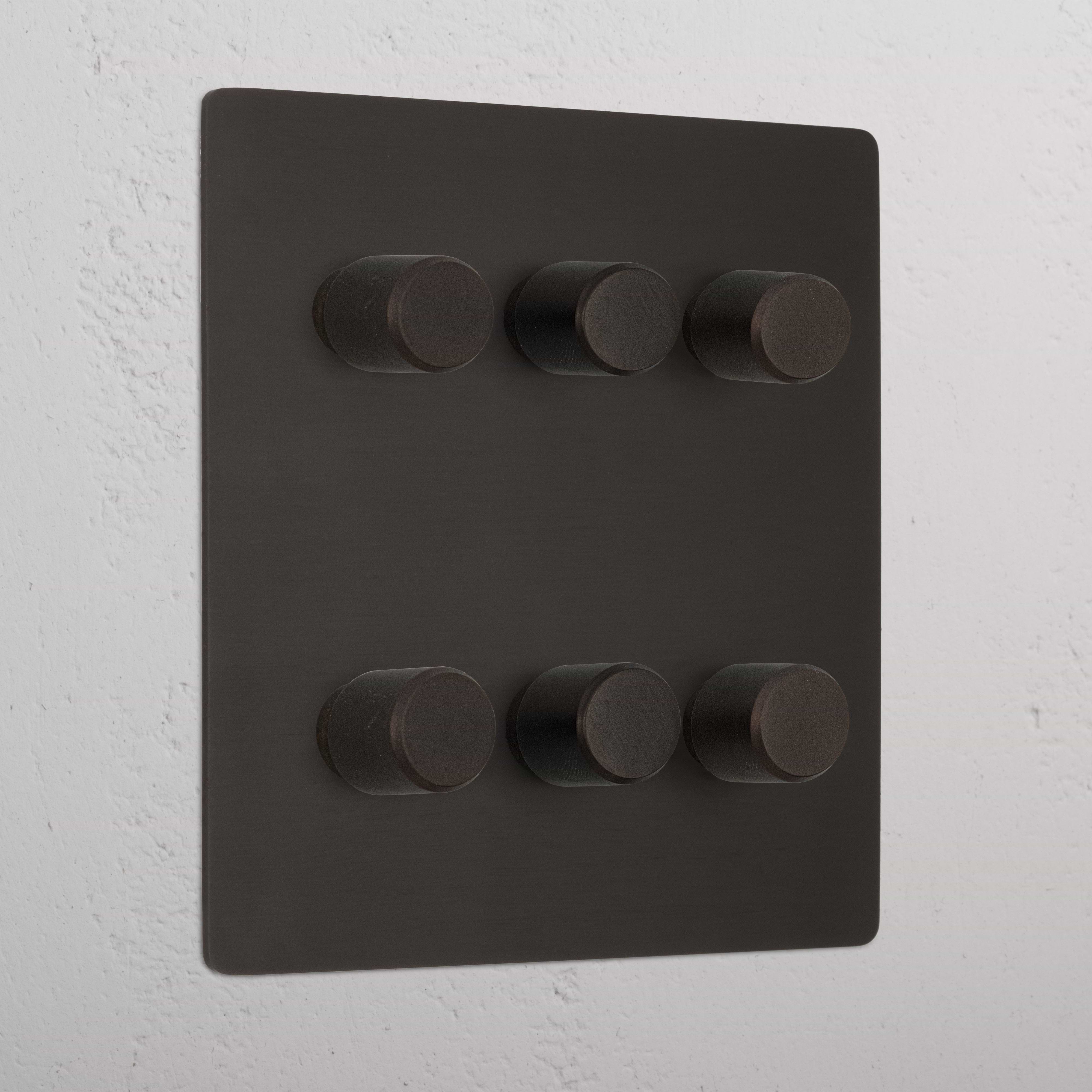 Bronze 6 Gang 2 Way Luxury Dimmer Switch