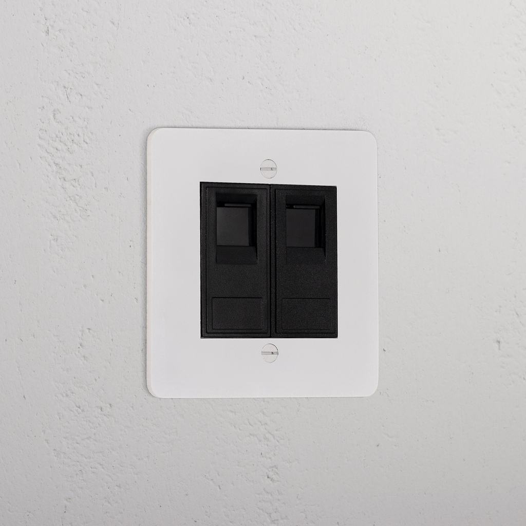 2x CAT6 Socket _ Paintable Black 