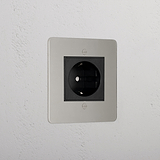 Elegant Polished Nickel Shuko Socket Black