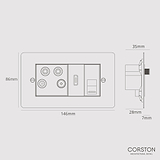 TV Aerial + HDMI + CAT6 Socket - Paintable Black