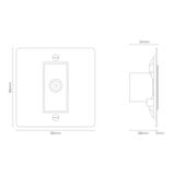 TV Outlet Socket - Bronze Black