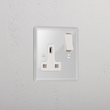 Clear Single Elegant Socket Uk White