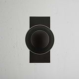 Poplar Short Plate Fixed Door Knob - Bronze 