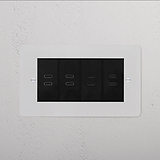 8x USB-C Ports Socket - Paintable Black