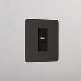 Bronze Designer Usb A+C Socket Black