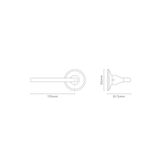 Clayton Fixed Door Handle - Bronze  
