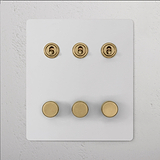 6G Mixed Switch 3T3D - Paintable Antique Brass