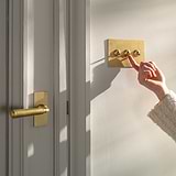 Digby Short Plate Sprung Door Handle - Antique Brass