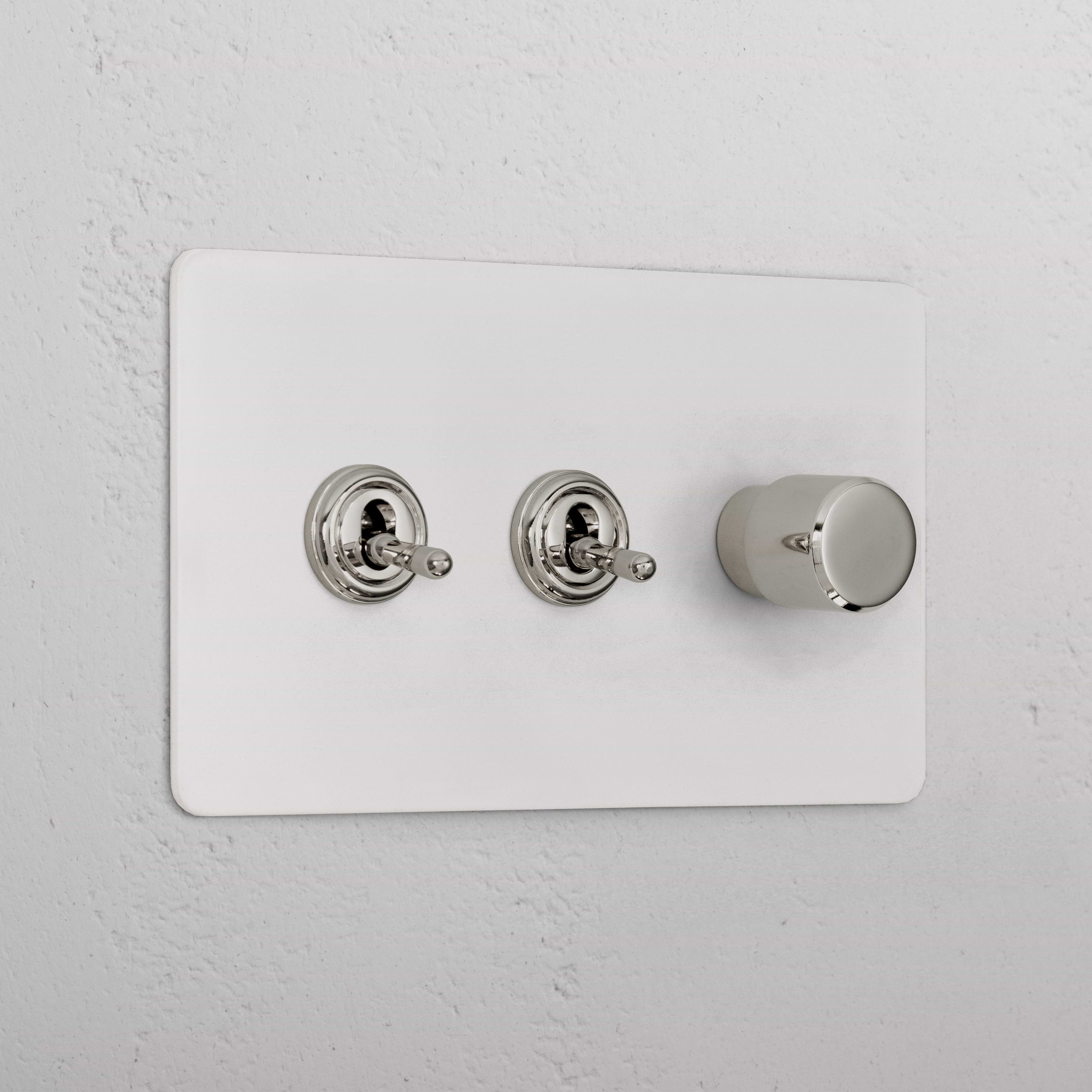 3G Mixed Switch 2T1D - Paintable Polished Nickel