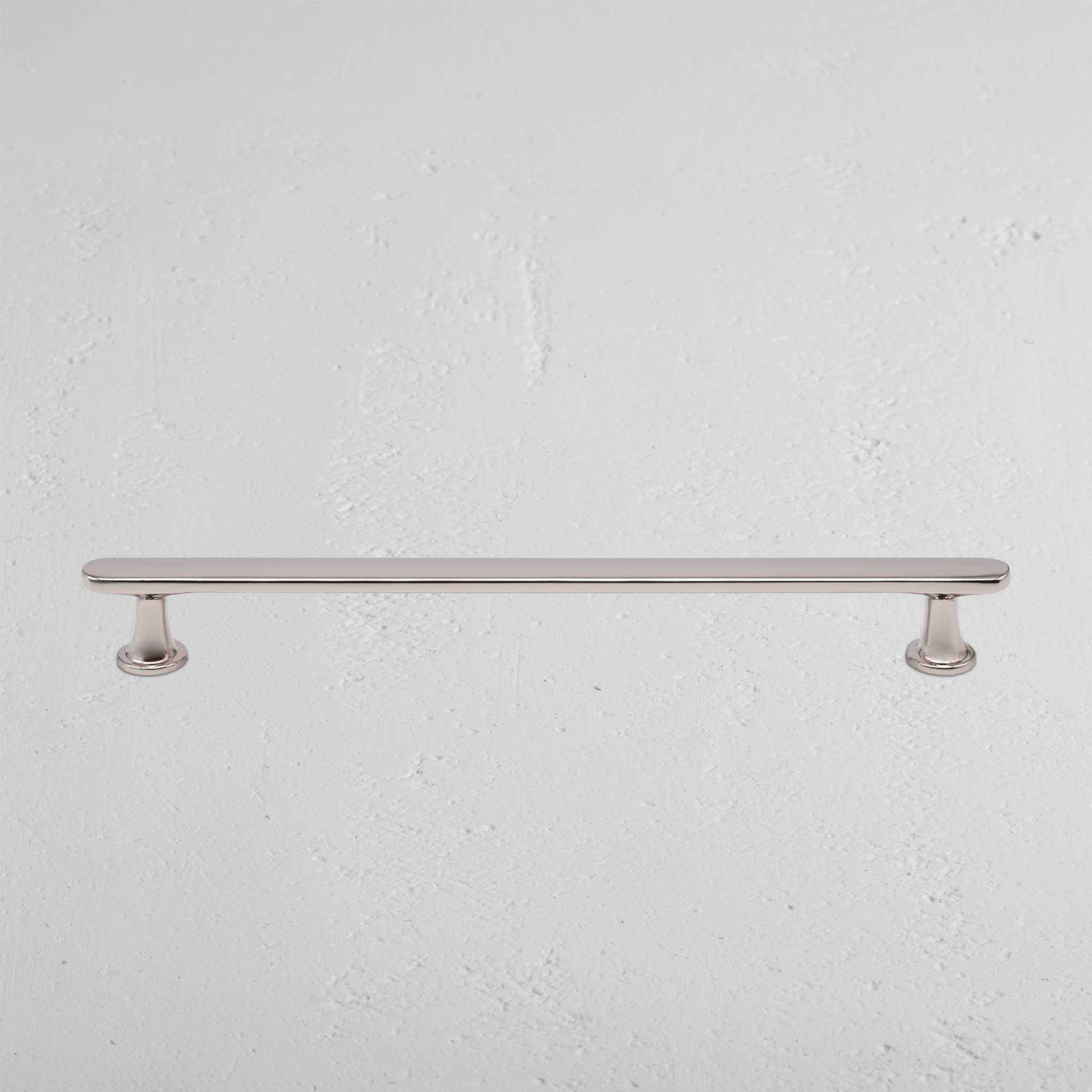 Polished Nickel Milliner Furniture Handle On White Background