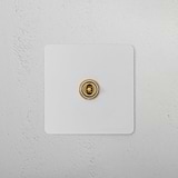 1G Centre Retractive Toggle Switch - Paintable Antique Brass