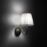 Medium Malvern Wall light in Alabaster White at an angle and turned on