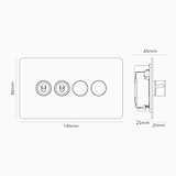 4G Mixed Switch 2T2D - Paintable Polished Nickel