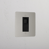 Designer Polished Nickel Cat6 Socket Black
