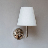 Malvern Medium Wall Light Alabaster White - Polished Nickel