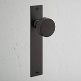 Onslow Long Plate Sprung Door Knob - Bronze 
