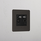 Bronze Designer Aerial Socket On White Background