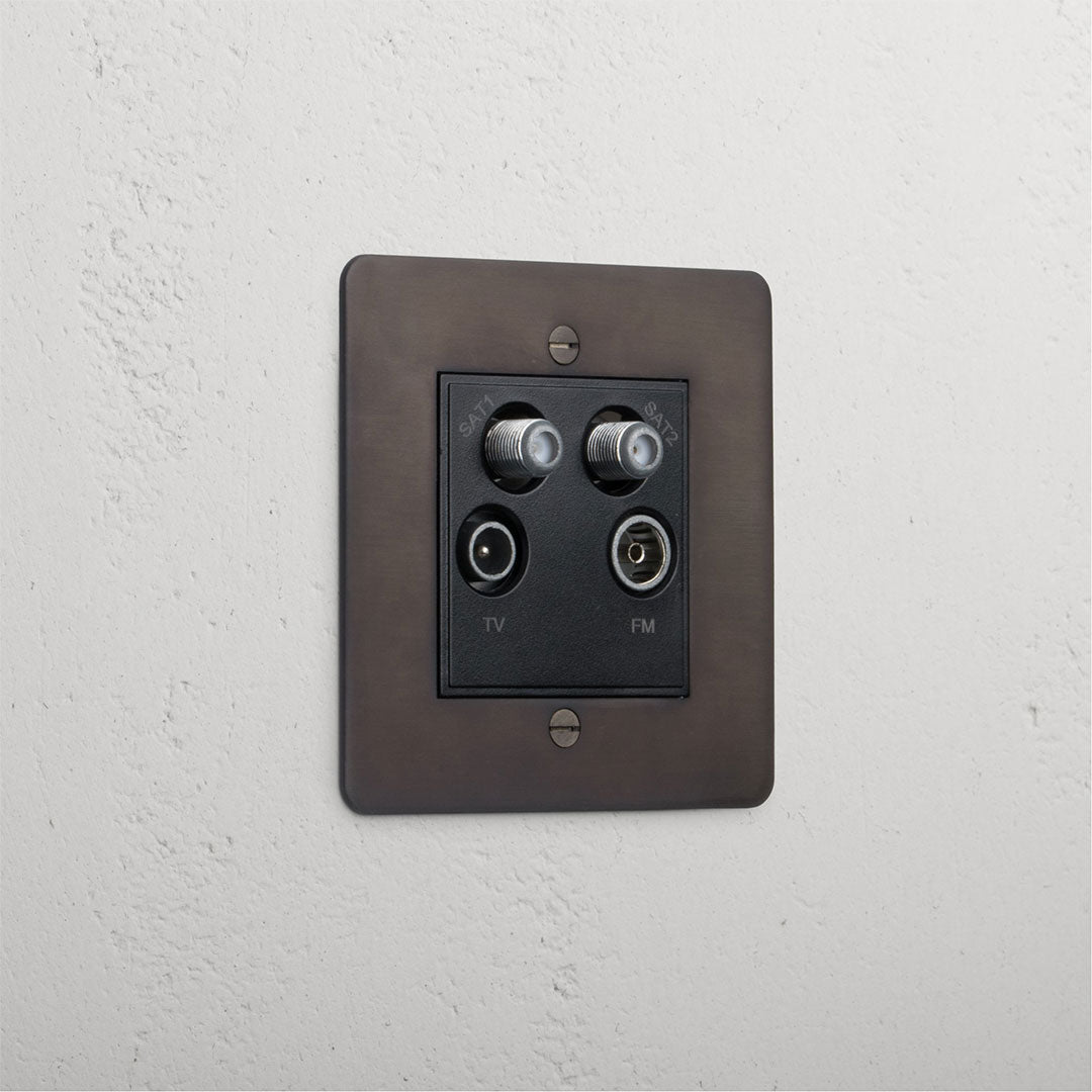 Bronze Designer Aerial Socket On White Background