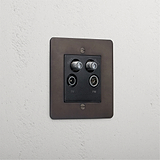Bronze Designer Aerial Socket On White Background