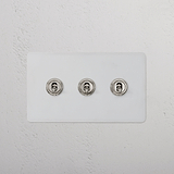3G Two Way Toggle Switch - Paintable Polished Nickel