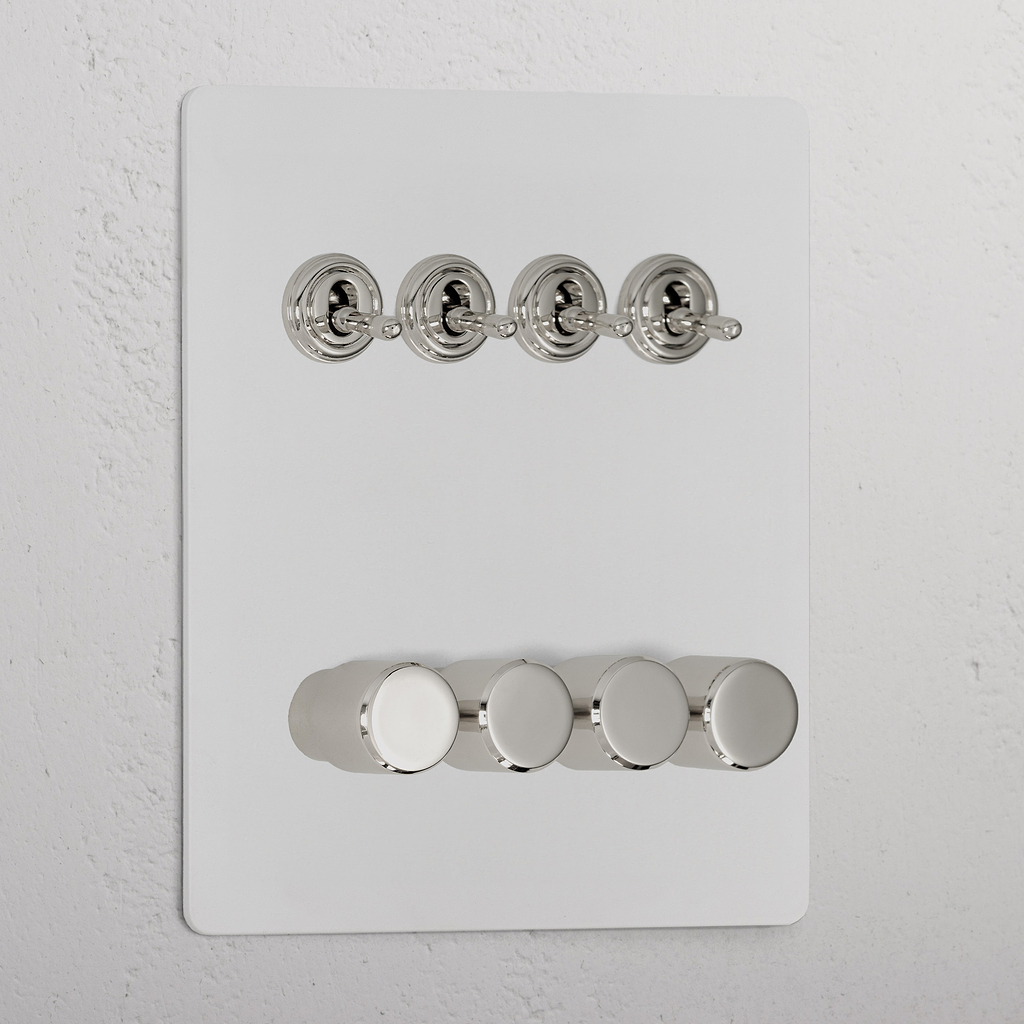 8G Mixed Switch 4T4D _ Paintable Polished Nickel