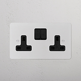Double Socket UK - Paintable Black