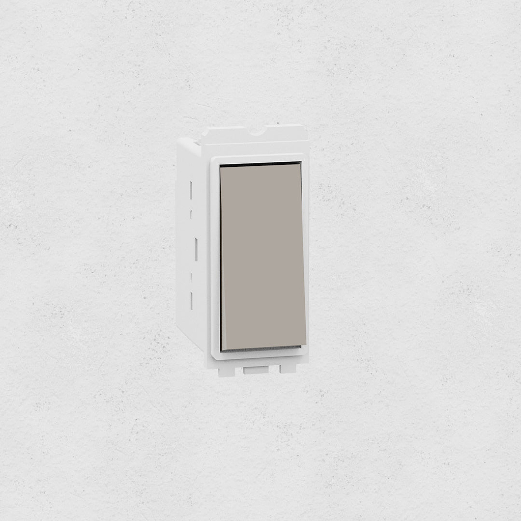 Intermediate Rocker Switch - Polished Nickel White