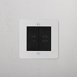 2x USB C+C Socket - Paintable Black